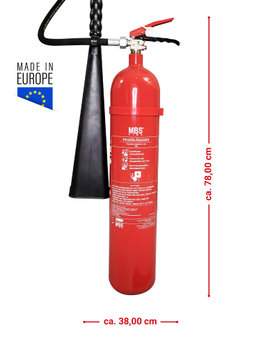 2x MBS-FIRE (MBK) 5kg CO2 Kohlendioxid Feuerlöscher